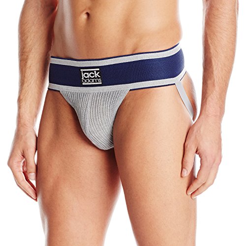 Jack Adams Men's Athletic 2.0 Jockstrap, Grey/Navy, X-Large
