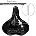 Zacro Oversized Bike Seat, Super Large Wide Bicycle Saddle for Outdoor Bike, Stationary Bicycle and Road Bike, Breathable Black Saddle, Bonus with One Mounting Wrenchthumb 4