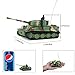 Tank Model Kit, Giveme5 German Tiger I Panzer Tank Diecast with Remote Control, Battery, Light, Sound, Rotating Turret and Recoil Action When Cannon Artillery Shoots, Mini 1:72 Scale, Dark green