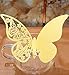 50pcs Butterfly Wedding Party Table Number Name Paper Place Cards Wine Glass Cup Decoration Wall Decals Sticker For Wedding Party Favor [Gold]