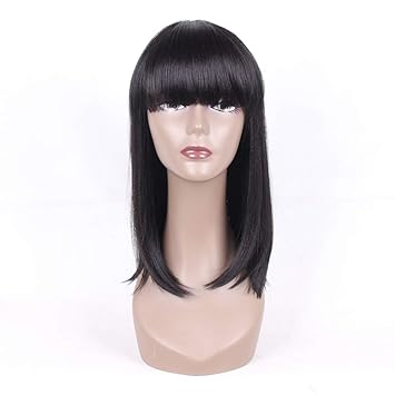 Amazon Com Hair Way Straight Wig With Bangs For Black Women