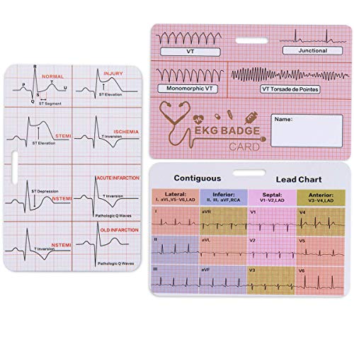 lisol ekg cardiac badge card 3 card set stemi badge card