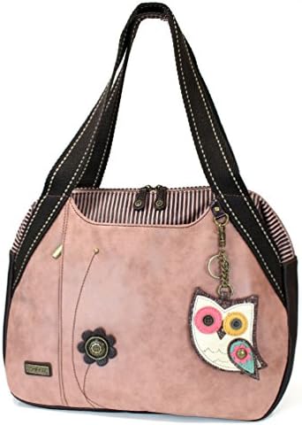 CHALAHandbags Dust Rose Shoulder Purse Tote Bag with Key Fob/ Coin Purse
