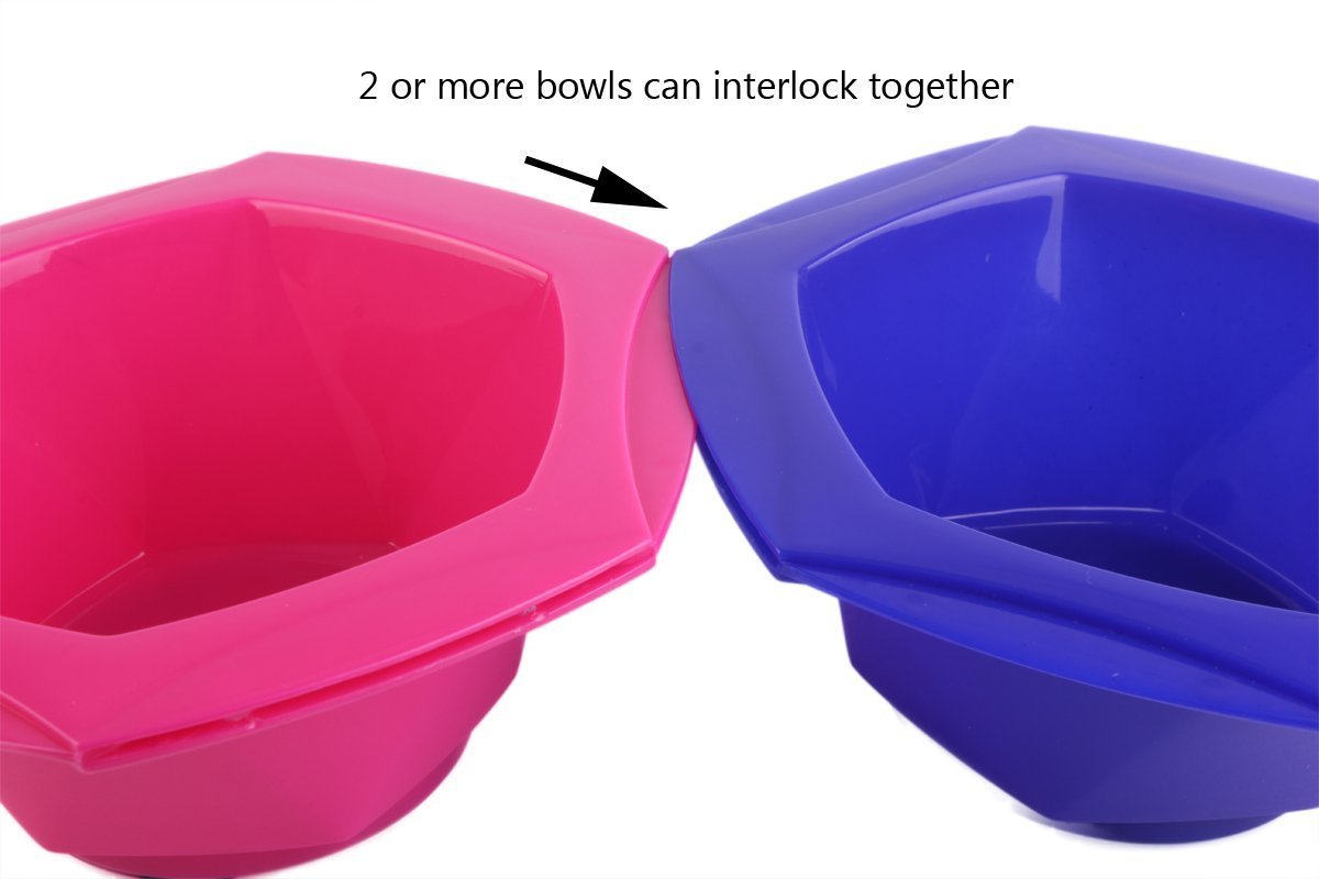 Small Hair Coloring Dye Mixing Tint Bowls and Brush Kit - Set of 7 Different Rainbow Color : Beauty