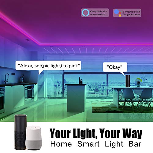 JMKMGL WiFi Smart Led Strip Lights,65.6ft APP Control Light Strips Work with Alexa and Google Assistant,5050 RGB Music Sync Color Changing Led Lights for Bedroom Home TV Parties with ETL FCC
