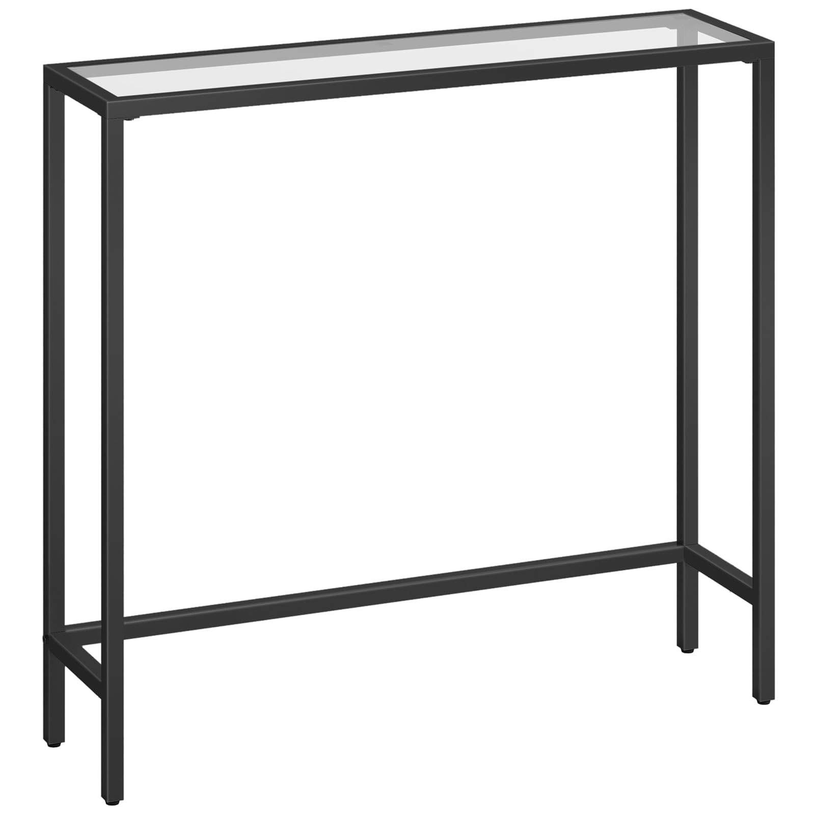 Photo 1 of HOOBRO 29.5" Narrow Console Table, Tempered Glass Sofa Table, Small Side Table, Modern Entryway Table, for Entrance, Living Room, Foyer, Hallway Bedroom, Black BK07XG01