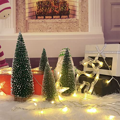 Mini Christmas Tree, Small Pine Tree with Wooden Bases for Xmas Holiday