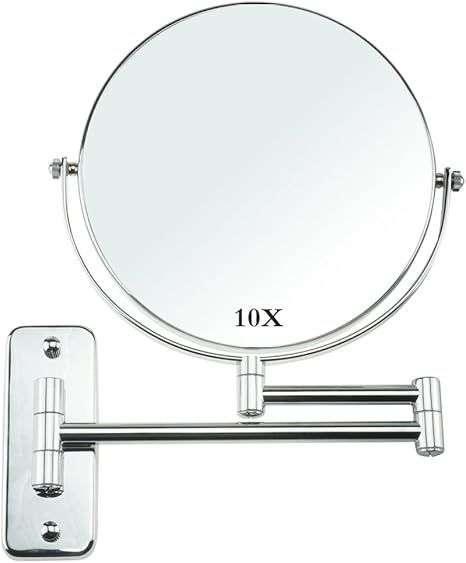 8 Zoll 360 10 Fach Schminkspiegel Wand Spiegel Wand Kosmetikspiegel Vergrosserung Wand Dekorations Chrom Badezimmer Spiegel Amazon De Kuche Haushalt Wohnen Wand Kosmetikspiegel 10 Fach