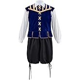 Diajosa cos Renaissance Tudor Costume Men Suit Tudor Doublet Vest Shirt Pants Medieval Ren Faire Viking Costume Outfit