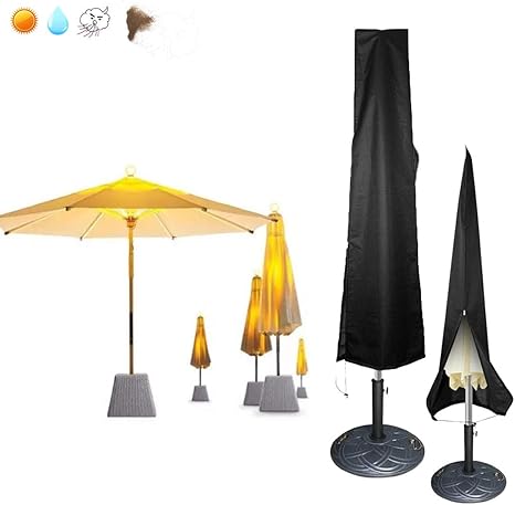 Flr Patio Umbrella Cover With Zipper Outdoor Waterproof Dustpoof