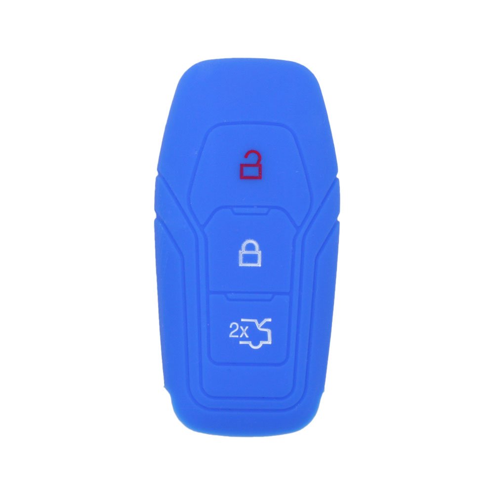 BROVACS Silicone Cover Protector Case Holder Skin Jacket Compatible with FORD 3 Button Smart Remote Key Fob CV9706 Deep Blue