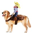 Halloween Cowboy Dog Cat Costume Clothes Novelty Funny Pets Party Cosplay Apparel Dog Riders Clothing (L(Chest:19.68"-27.55"))