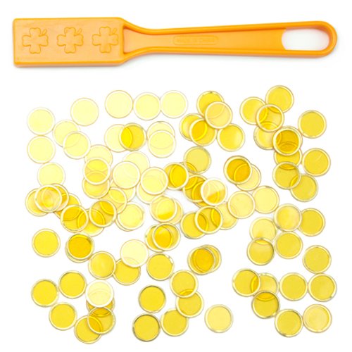 Magnetic Bingo Wand with 100 Metallic Bingo Chips by Royal Bingo Supplies (Yellow)
