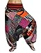 virblatt - Drop Crotch Pants Women | 100% Cotton | Harem Pants for Women Genie Pants Aladdin Pants Women Palazo Boho - Patchwork Black S-L