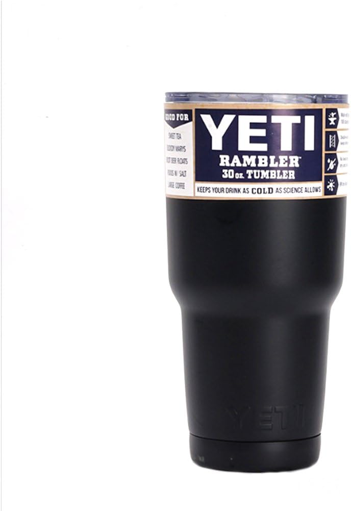 Yeti Cup Dumb Black Rambler 30 oz. Stainless Steel Vacuum Insulated Tumbler with Lid