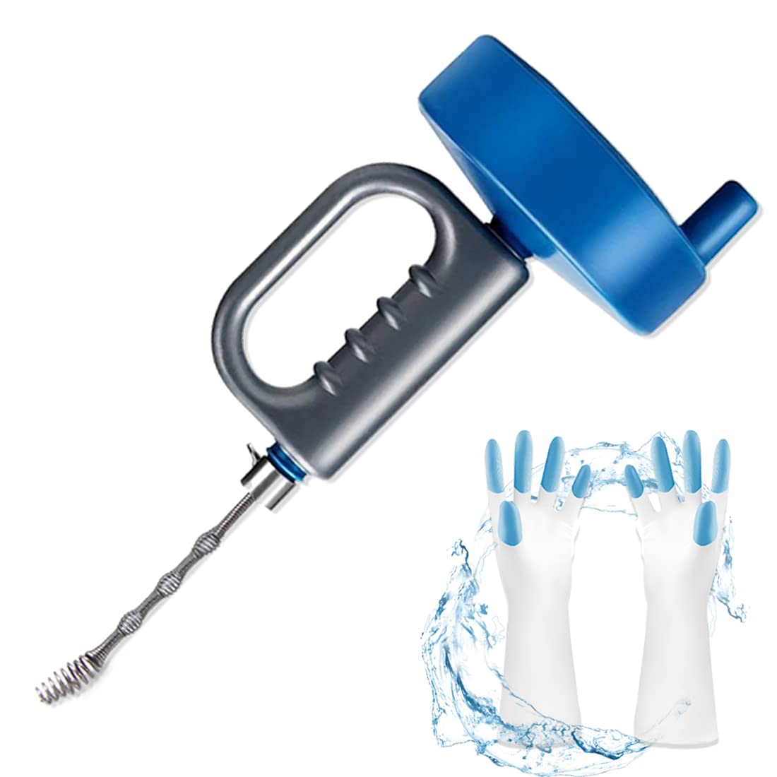 Pipe Cleaning Spiral 10 m Spiral Drain Pipe Cleaning with Gloves Pipe Cleaning Device Pipe Spiral Drain Cleaner Spiral for Bathroom, Kitchen Sink, Pipeline