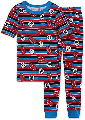 Disney Cars Boys Pajama Set Short Sleeve Shirt and Pants 2 Piece Lightning Mcqueen (6)