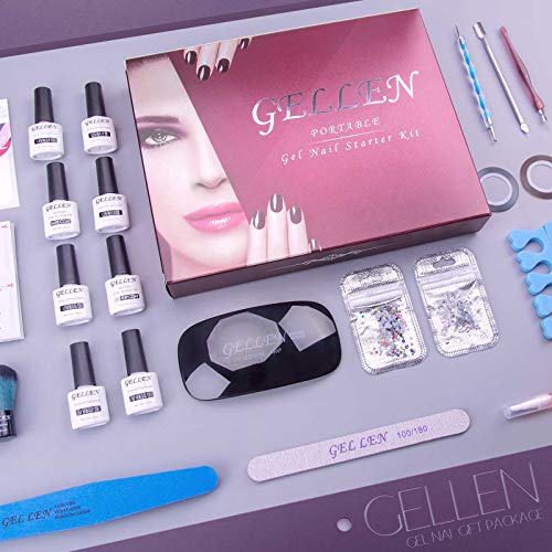 Gellen Gel Nail Polish Starter Kit - Selected 6 Colors, with Top Coat ...
