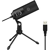 FIFINE USB Microphone, Metal Condenser Recording Microphone for MAC OS, Windows, Cardioid Laptop Mic for Recording Vocals, Voice Overs, Streaming, Meeting and YouTube Videos-K669B