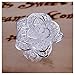 NYKKOLA Jewelry 925 Style Beautiful Classic Rose Flower Sterling Silver Ring(Q)