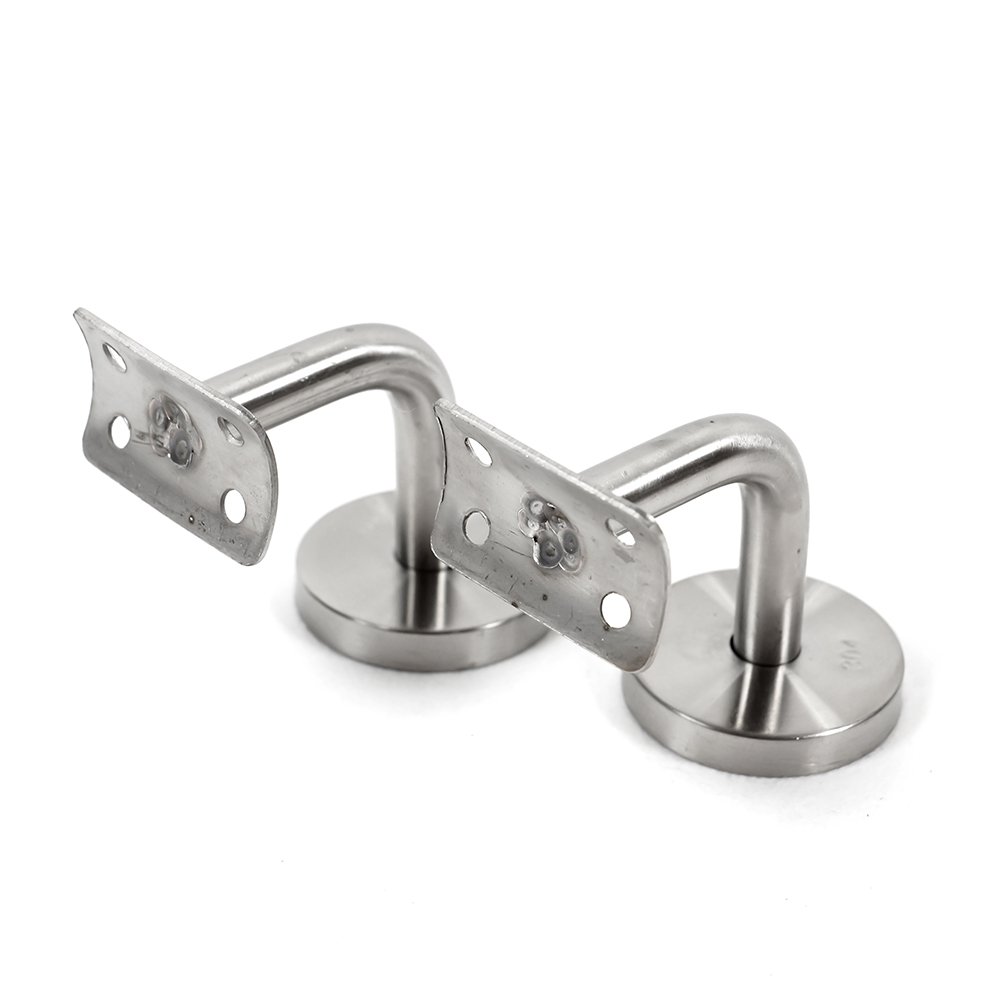 2 Sets of Handrail Stair Wall Brackets Hand Rail Bannister Bracket Stainless Steel