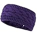 TrailHeads Ponytail Headband | Cable Knit Winter Ear Warmers | Fleece Ear Band for Women - purple