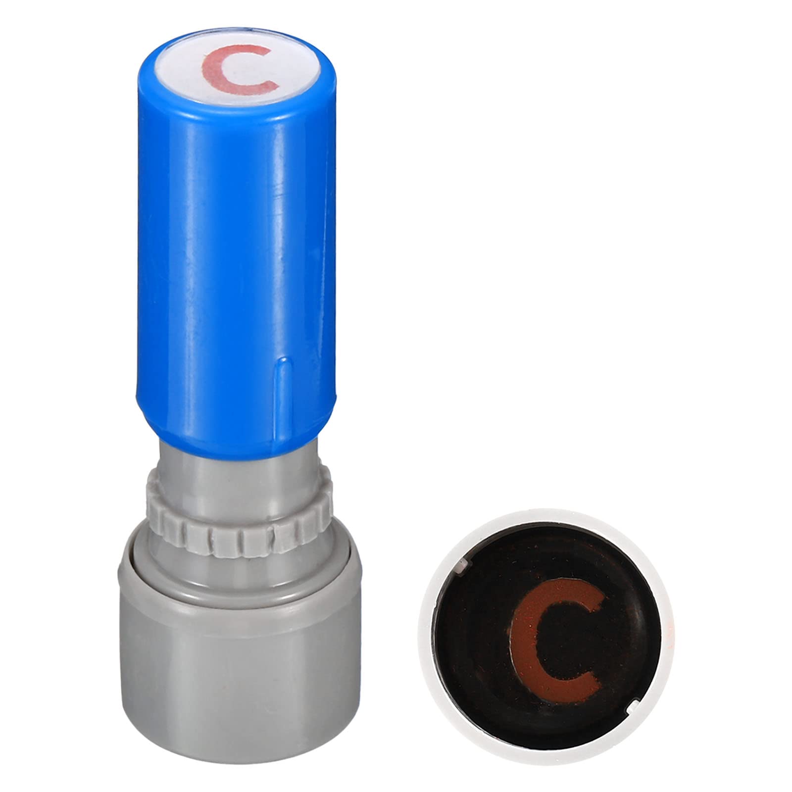 PATIKIL Letter Stamps Self Inking, Character C 7mm Alphabet Teacher Stamp Initial Stamp Mini Ink Stamp for Class Notebook Scrapbooking DIY Craft, Blue Shell