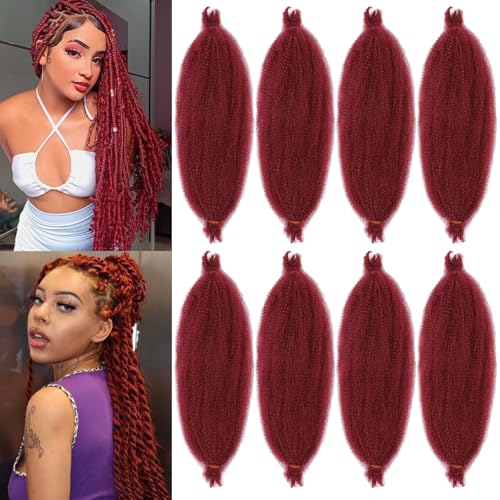 Samtress Marley Twist Braiding Hair 18 Inch Springy Afro Twist Hair Extension 8 confezioni pre-fluffed Popping Spring Twist Crochet Hair for Distressed Locs Hair Afro Kinky Curly Marley Twist Hair