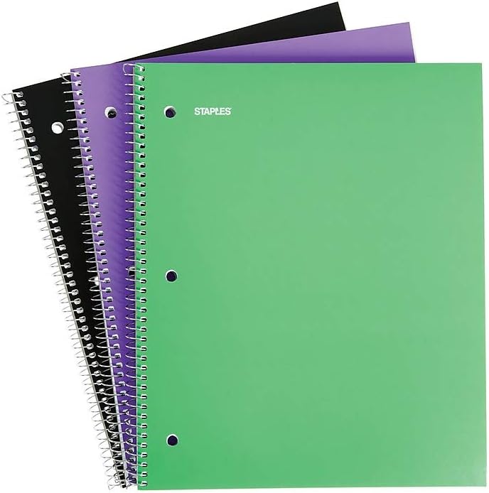 Staples 849372 1 Subject Notebook 8.5Inch X 11Inch