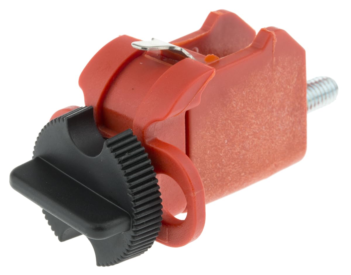 Brady 90853 Miniature Circuit Breaker Lockout Systems, 31.24mm x 54.9mm x 24.13mm, TB, Red