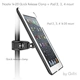 Grifiti Nootle Quick Release Pipe Clamp and Ipad Mount (2, 3, 4) Retrofits Tripods, Microphone Stands, Recording Stands, Music Stands for Photographers and Musicians