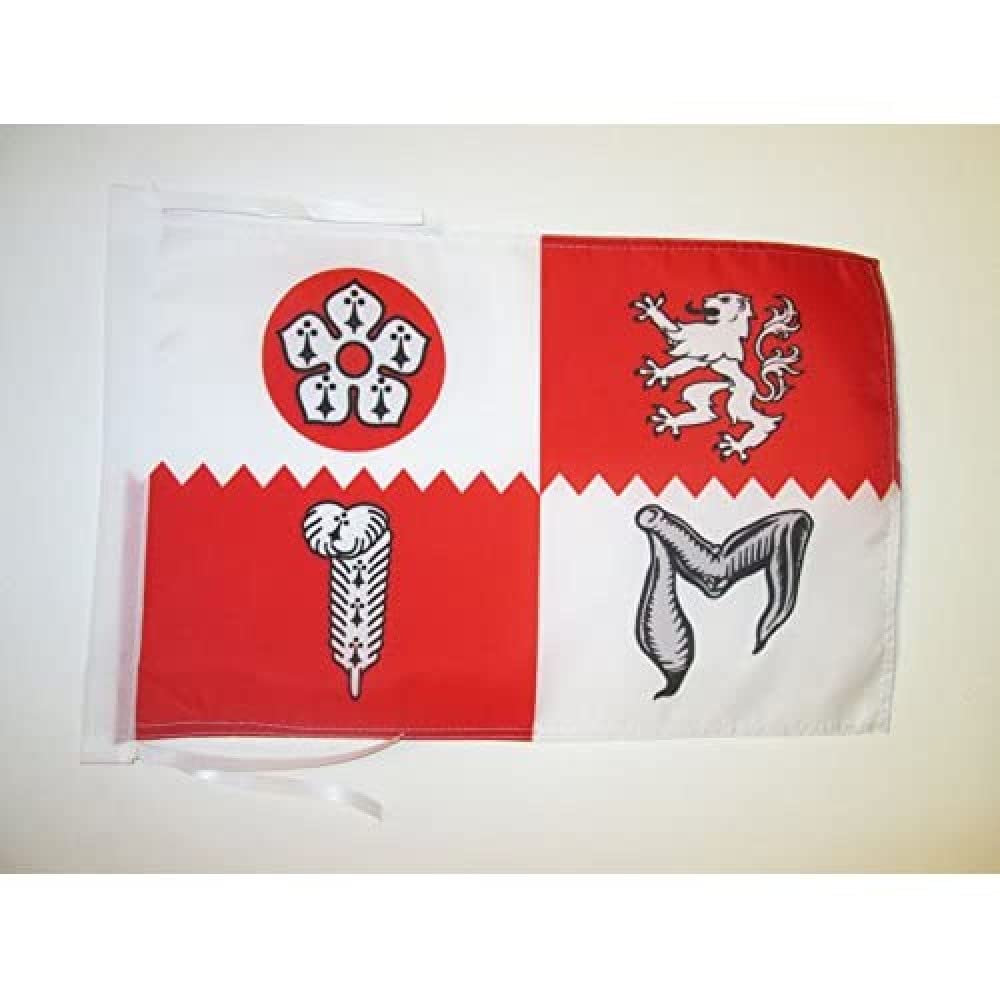 AZ FLAG - Leicestershire county Flag - 18'' x 12'' - 100% Polyester County of Leics. - England Small Banner with Two Cords - Fade Resistant - Vivid Colors - 18x12 in - 45x30 Cm