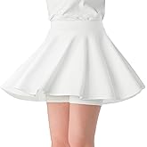 Comfyouth Girls Skirts Casual Mini Flare Pleated Skirt with Shorts High Waisted Skater Skirt A Line Skorts