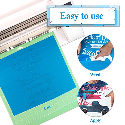 YRYM Stencil Vinyl 12" x 30FT Blue Vinyl Stencil Film Adhesive