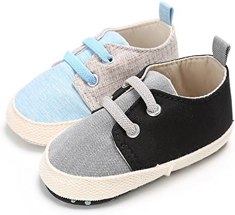 Royirene Newborn Baby Boys Canvas Soft Sole Anti-slip Infant Prewalker Toddler Sneaker Shoes