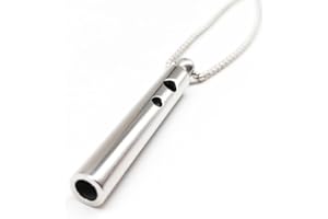 SpiritEvo Breathing Anxiety Necklace with Velvet Bag, Mindfulness Breathe Necklace Accessories Gifts for Natural Calm & Stress Relief, Silver