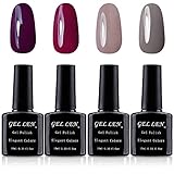 Gellen UV Gel Nail Polish 6 Pure Colors Nail Art Manicure 10ml Each Sets