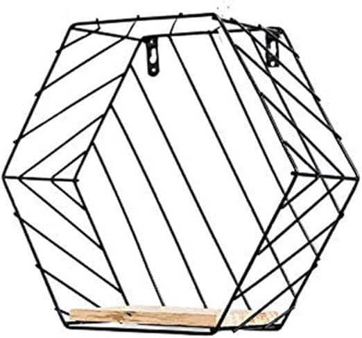 Domire - 1 estantería Colgante Hexagonal de Metal para Pared, diseño
