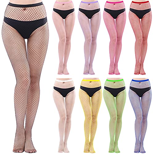 Adove Multipack Fishnet Tights for Women, Multi colored Thigh High Stockings Mesh Hight Waist Fish Nets Pantyhose