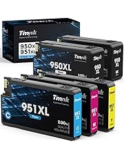 Timink 950XL 951XL Ink Cartridges Combo Pack, High Page Yield, Latest Chipset, Works with OfficeJet Pro 8600 8610 8620 8625 Printer (2 Black, 1 Cyan, 1 Magenta, 1 Yellow, 5 Pack)
