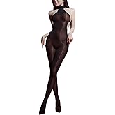 SSQKYZCSYZ Women's Oil Shiny Bodystocking Neckband Backless Body Stockings Glossy Sleeveless Body Stocking