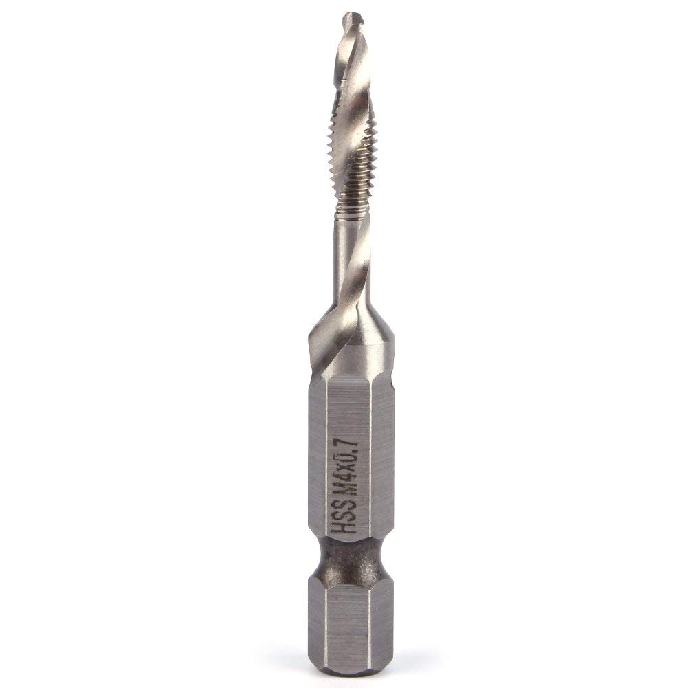 Hex Tap M4 HSS Drill Tap Bit 1/4" Hex Shank Drill Bits Screw Thread Metric Tap Drill