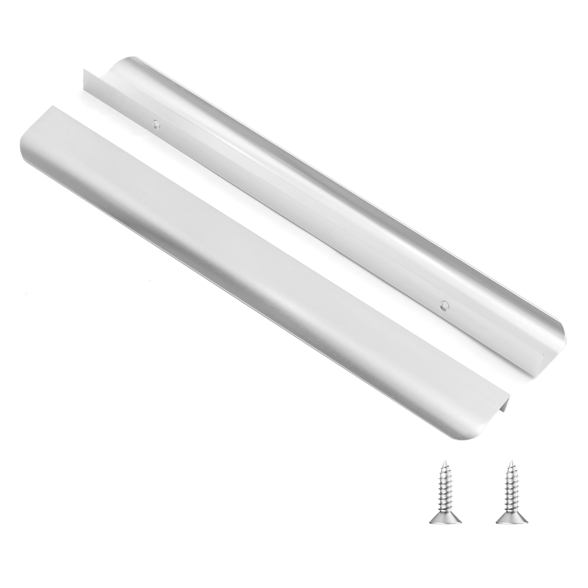 Photo 1 of LEAPHZOT 10 Pack 12" (300mm) Overall Length Edge Finger Pull,Brushed Nickel Concealed Kitchen Cabinet Handle,Top Mount Flat Cabinet Pulls for Cupboard Door Drawer,6814