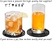 NP Highly Absorbent Silicone Drink Coasters Set of 6 (Black) with Holder- Large Size 4.3 inch- That Fits All Of Your Mugs and Glasses- Deep Tray- Good Grip Bar Coasters- Easy To Clean