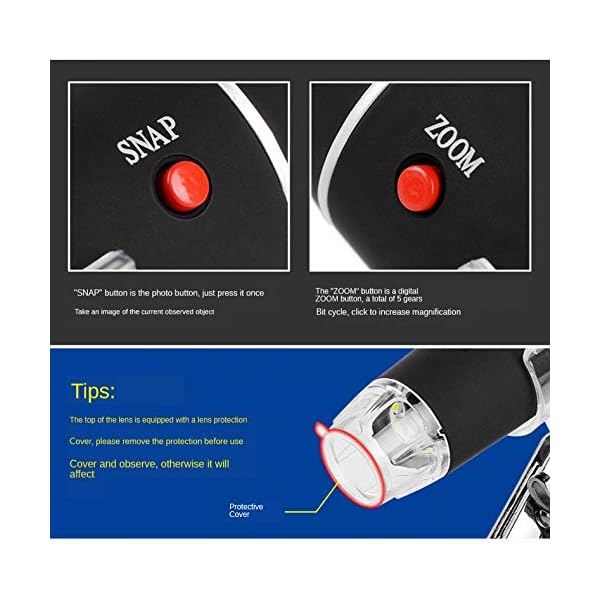 1600X Megapixel, USB-Mikroskop 1000X 5000X Digital-Mikroskop-Kamera 8LED Lupe Endoskop für Android MAC Fenste – Bild 6