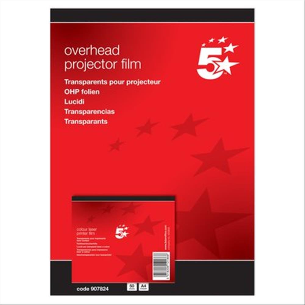 5 Star OHP Film Laser Colour Printer [Pack of 50]