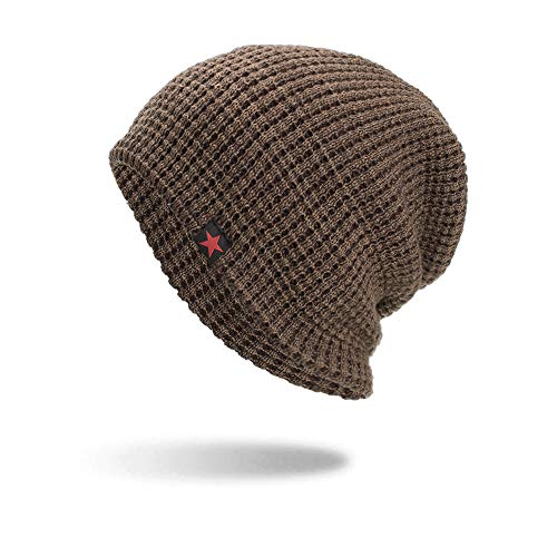 iYBUIA Casual Unisex Warm Baggy Weave Crochet Winter Wool Knit Ski Beanie Skull Caps Hat(KhakiÂ ,One Size)