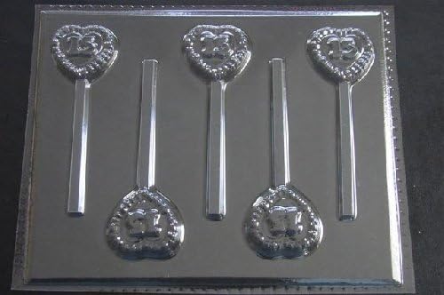 Sweet 15 Heart Chocolate Candy Lollipop Mold