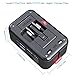 QC3.0 Fast Charger,Worldwide Travel Adapter, LOVPHONE Universal All in One Worldwide Travel Power Plug Wall AC Adapter Charger with Dual USB Charging Ports for US/EU/UK/AU, Black