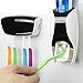 Wekity 015 Squeezer Kit Wall Mounted 5 Toothbrush Holder with Automatic Toothpaste Dispenser (Black)